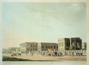 The Council House ، كالكوتا ، اللوحة 29 من "المشهد الشرقي: أربعة وعشرون مشاهدة في هندوستان" ، نقشها توماس وويليام (1769-1837) دانييل ، 1798 بواسطة توماس دانييل