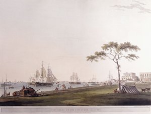 منظر تم التقاطه على Esplanade ، كالكوتا ، 1797 بواسطة توماس دانييل