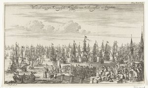 رحيل ويليام الثالث من هيليفوتسلاوس إلى إنجلترا عام 1688 رحيل صاحب السمو الملكي Hellevoetsluis بعد إنجلترا (العنوان على الكائن) بواسطة توماس دسبورج