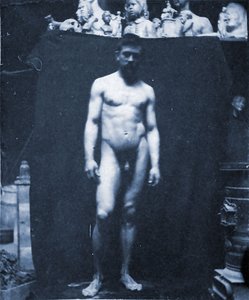 صورة عارية لصموئيل موراي في استوديو Eakin ، 1890 (النمط الأزرق)