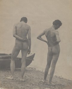 توماس إيكنز وجون لوري والاس على الشاطئ ، كاليفورنيا. 1883. بواسطة توماس إيكنز