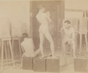 [ثلاث عارضات عاريات في استوديو الرسم] بواسطة توماس إيكنز