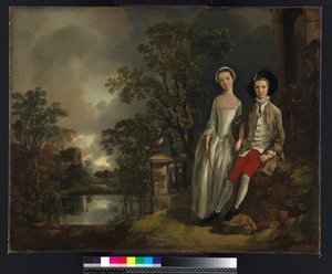 صورة Heneage Lloyd وأخته ، Lucy ، c.1750