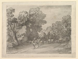 المناظر الطبيعية المشجرة مع الدراجين ، 1 أغسطس 1797. بواسطة توماس غينزبورو