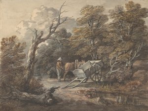 مشهد من الغابة مع فلاح وحصان وعربة ، كاليفورنيا. 1760. بواسطة توماس غينزبورو