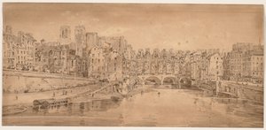 مجموعة مختارة من عشرين من أكثر المناظر الخلابة في باريس: منظر لجسر سانت ميشيل ، مأخوذ من Pont Neuf بواسطة توماس غيرتين