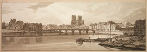مجموعة مختارة من عشرين من أكثر المناظر الخلابة في باريس: منظر Pont de la Tournelle & Notre Dame مأخوذ من Arsenal بواسطة فريدريك كريستيان لويس