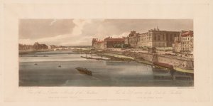 مجموعة مختارة من عشرين من أكثر المناظر الخلابة في باريس: منظر اللوفر والجسر ، 1802. بواسطة توماس غيرتين