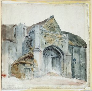 The Tithe Barn ، أبوتسبري (ألوان مائية على ورق) بواسطة توماس غيرتين