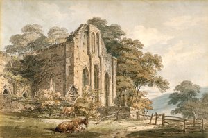 Valle Crucis Abbey ، Denbighshire ، شمال ويلز (ألوان مائية فوق قلم رصاص على ورق نسج أبيض) بواسطة توماس غيرتين