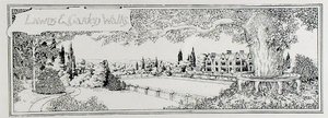 المروج والمشي في الحديقة ، من كتاب توماس موسون `` فن وحرفة صناعة الحدائق '' ، نُشر عام 1900 (نقش) (صورة بالأبيض والأسود) بواسطة توماس هايتون موسون
