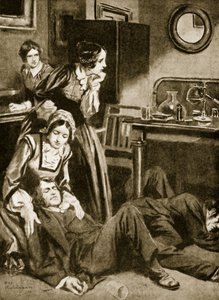 جيمس سيمبسون ومساعديه يكتشفون الكلوروفورم، نوفمبر 1847 (صورة حجرية) بواسطة توماس هيث روبنسون