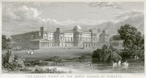 'The Garden Front of the King's Palace at Pimlico' قصر باكنغهام ، لندن ، 1829
