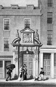قاعة Fishmonger ، شارع Thames ، نقش بواسطة J. Greig ، c.1830 بواسطة توماس هوسمر شيبرد
