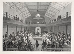 مجلس العموم ، من حانة &39;London Interiors مع حانة الأزياء والاحتفالات الخاصة بهم. جوزيف ميد ، لندن ، 1843 (نقش الفولاذ) بواسطة توماس هوسمر شيبرد