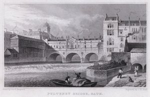 Pulteney Bridge, Bath (engraving) بواسطة توماس هوسمر شيبرد