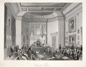 Somerset House ، من حانة "London Interiors مع ملابس الأزياء والاحتفالات". جوزيف ميد ، لندن ، 1843 (نقش الفولاذ) بواسطة توماس هوسمر شيبرد