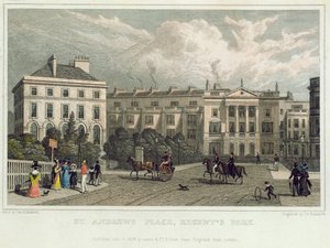 سانت أندروز بليس ، ريجنتس بارك ، 1828 (نقش الألوان) بواسطة توماس هوسمر شيبرد