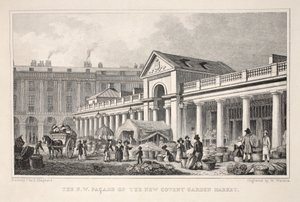 واجهة NW لسوق New Covent Garden Market ، من حانة &39;London and Environs in the Nineteenth Century Pub. شركة جونز أوند ، 1827-1829 بواسطة توماس هوسمر شيبرد
