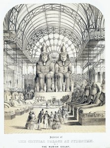المحكمة النوبية في قصر كريستال في سيدينهام ، c.1851-1855 (أكواتينت) بواسطة توماس هوسمر شيبرد