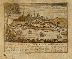 كيبيك ، عاصمة فرنسا الجديدة ، أسقف ومقر محكمة سوفرين ، 1759 (نقش يدوي) بواسطة توماس جونستون