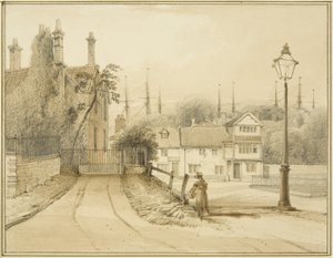 Lower College Green أو College Square (ألوان مائية على ورق) بواسطة توماس ليسون الأكبر روبوتبهام