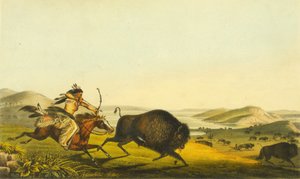 صيد الجاموس ، 1848 (ليثو ملون)