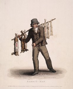 بائع أرنب يحمل عمودًا معلقًا بالأرانب ، 1820
