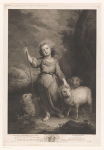 الراعي الصغير مع الحملان الراعي الصالح ، مكافأة القس (العنوان على الكائن) بواسطة بارتولومي إستيبان موريللو