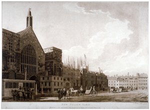 ساحة القصر الجديدة ومدخل قاعة وستمنستر ، لندن ، 1782. بواسطة توماس مالتون الثاني