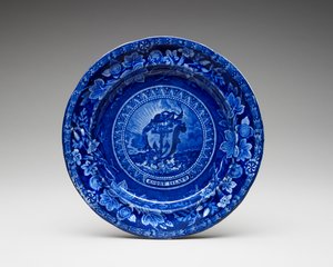 لوحة ، ج. 1826-1835 (خزف مطلي بالرصاص مع طباعة نقل) بواسطة توماس ماير