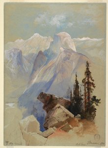 رسم، نصف قبة، يوسمايت، 1873 بواسطة توماس موران