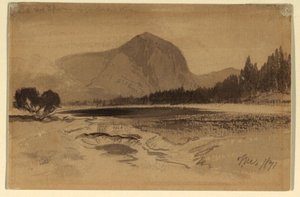 رسم، نبع حار على نهر غاردنر، 1871 بواسطة توماس موران