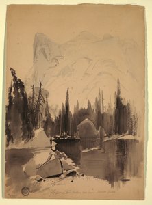 رسم، بحيرة المرآة، يوسمايت، 1872 بواسطة توماس موران