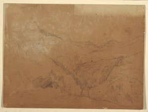 رسم، يلوستون، فوق شلالات البرج، 1871 بواسطة توماس موران