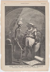 توزيع جوائز الملك الموت. يأخذ Bacchus أول قسط. بواسطة توماس ناست