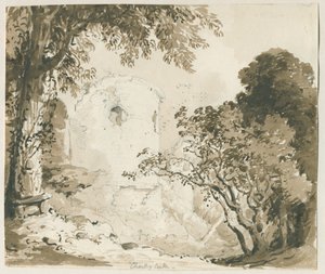 قلعة تشارتلي: رسم بالقلم الرصاص وغسل ، بدون تاريخ [1837-1838] بواسطة توماس بيبلو وود