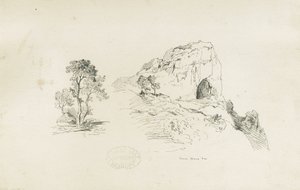 Dovedale - المناظر الطبيعية: الرسم بالقلم الجاف والحبر ، و [1817-1845] (رسم) بواسطة توماس بيبلو وود