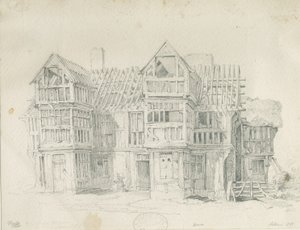 Eccleshall - Biana Hall: الرسم بقلم الرصاص ، ١٨٣٥ بواسطة توماس بيبلو وود