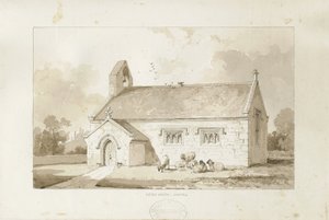 إكليشال - مصلى كوتس هيث: رسم بني داكن ، بدون تاريخ [1817-1845] بواسطة توماس بيبلو وود