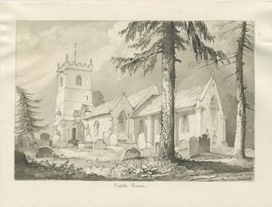 كنيسة إنفيل: رسم بني داكن ، 1837 بواسطة توماس بيبلو وود