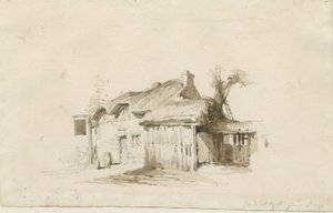 Fradswell - Cottage on Heath: الرسم بالقلم الرصاص والغسيل بواسطة توماس بيبلو وود