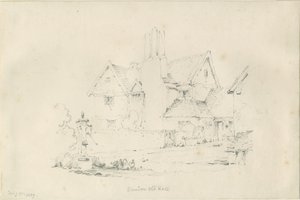 قاعة ستاندون: رسم بالقلم الرصاص ، 25 فبراير 1839 بواسطة توماس بيبلو وود