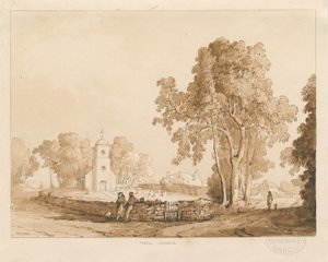 كنيسة تيكسال: رسم أحمر داكن ، 1837 بواسطة توماس بيبلو وود