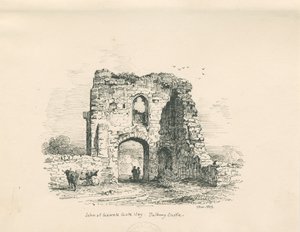 قلعة توتبري - بوابة جون جاونت: الرسم بالقلم الجاف والحبر ، 1839 بواسطة توماس بيبلو وود