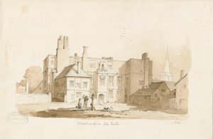 ولفرهامبتون - القاعة القديمة: رسم بني داكن ، بدون تاريخ [عام 1838] (رسم) بواسطة توماس بيبلو وود
