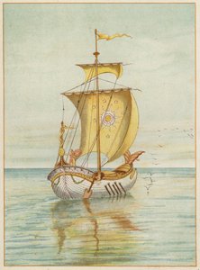 Perseus and Andromeda afloat (colour litho)