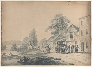 مدرب خارج نزل ، 1785-90. ، 1785-90. بواسطة توماس رولاندسون