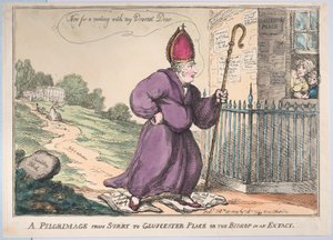 رحلة حج من Surry إلى Gloucester Place أو The Bishop in Extacy ، 27 فبراير 1809. بواسطة توماس رولاندسون