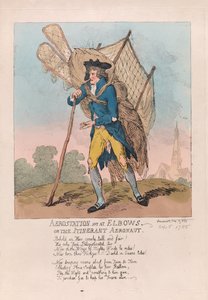 Aerostation خارج في Elbows أو Itinerant Aeronaut ، الحانة. 1785 (نقش يدوي) بواسطة توماس رولاندسون